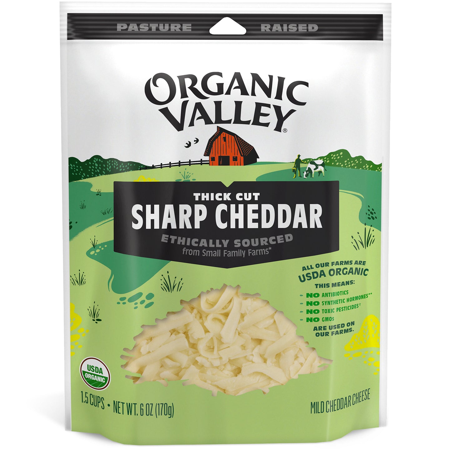 Organic Valley Shredded Sharp Cheddar Cheese (6oz)