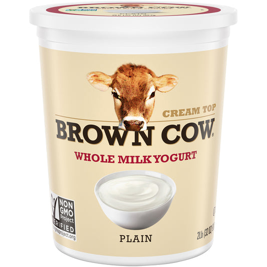 Brown Cow Smooth and Creamy Cream Top Yogurt, Plain (32oz )