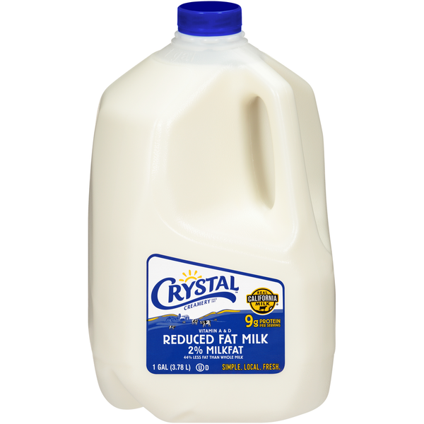 Crystal Creamery Vitamin A & D 2% Milkfat Reduced Fat Milk (3.78 L)