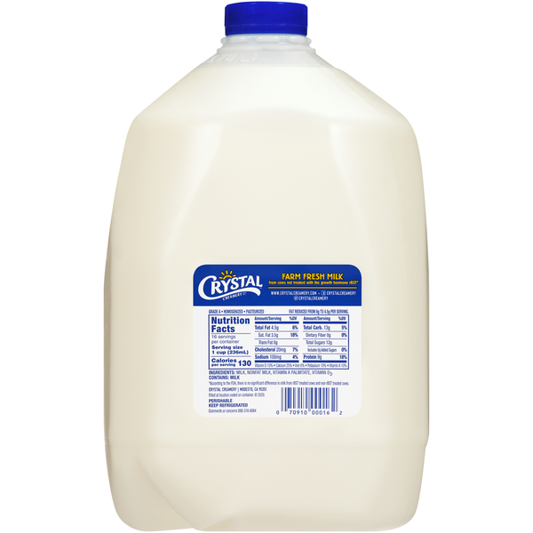 Crystal Creamery Vitamin A & D 2% Milkfat Reduced Fat Milk (3.78 L)