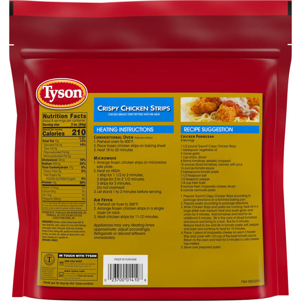 Tyson Fully Cooked Crispy Chicken Strips - Frozen